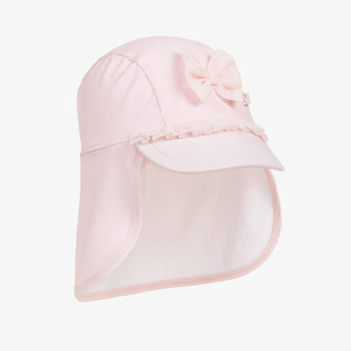 Caramelo Kids-Girls Pink Tulle-Trim Swim Cap (UPF50+) | Childrensalon