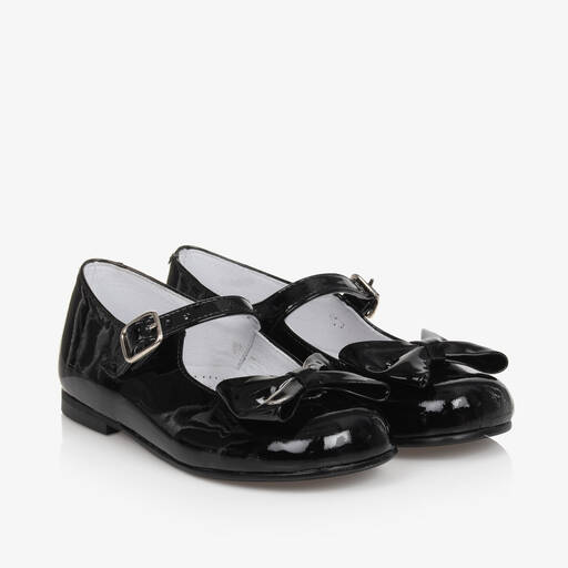Children's Classics-Black Patent Leather Bow Shoes | Childrensalon