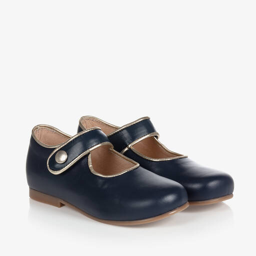 Children's Classics-Girls Blue & Gold Shoes | Childrensalon