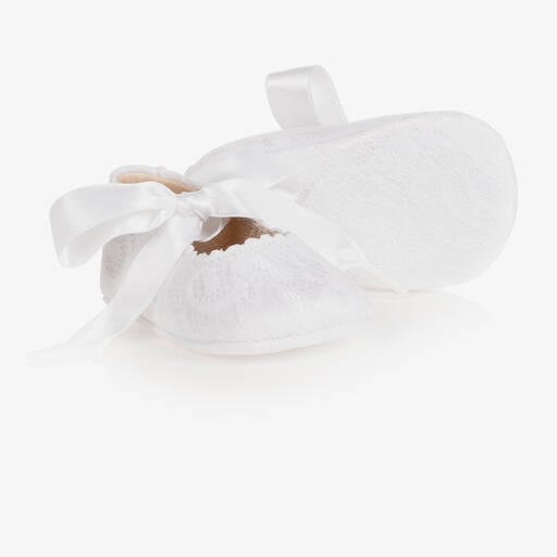 Children's Classics-White Lace Pre-Walker Shoes | Childrensalon