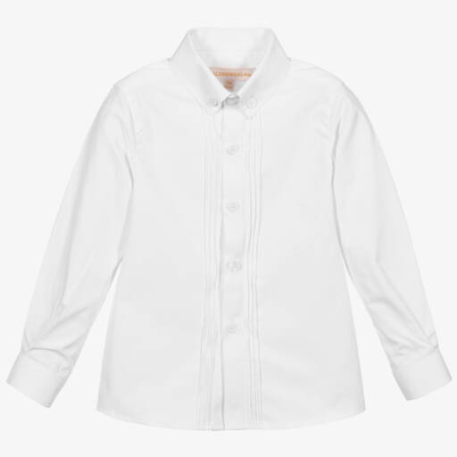 Childrensalon Occasions-Boys White Formal Cotton Shirt | Childrensalon