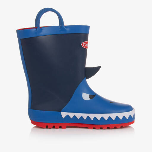 Chipmunks-Boys Royal Blue Shark Rain Boots | Childrensalon