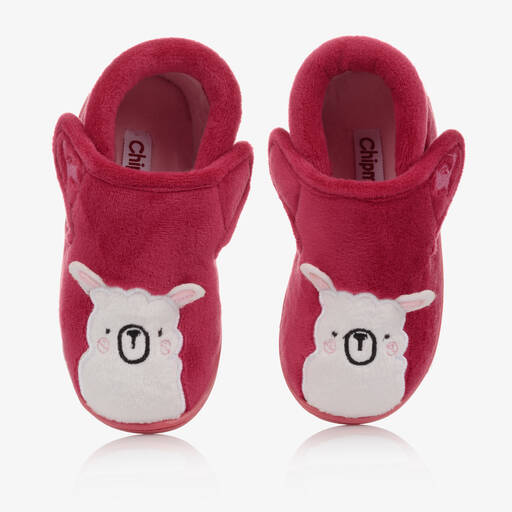 Chipmunks-Girls Pink Plush Llama Slippers | Childrensalon