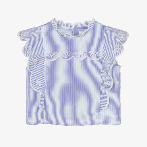 Chloé Girls Rainbow Ruffle Blouse in Multicolour