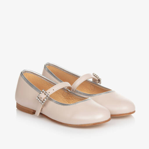 Coeur by Childrensalon-Girls Beige Leather Mary Jane Shoes | Childrensalon