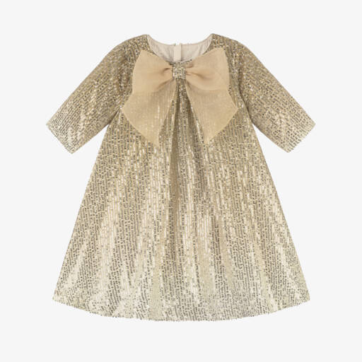 Coeur by Childrensalon-Girls Gold Ombré Sequinned Dress | Childrensalon