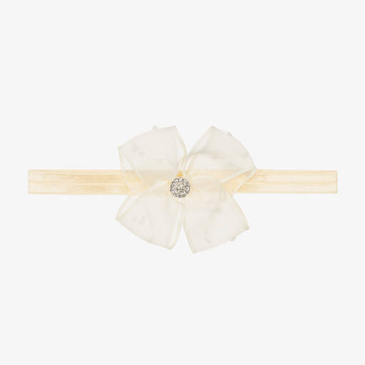 Cute Cute-Baby Girls Ivory Bow Headband | Childrensalon