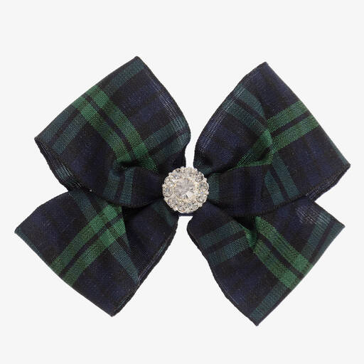 Cute Cute-Blue Tartan Bow Hair Clip (7cm) | Childrensalon