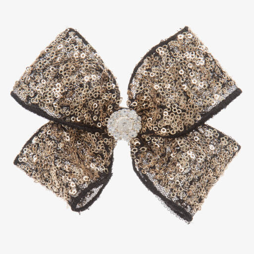 Cute Cute-Gold & Black Bow Hairclip (11cm) | Childrensalon