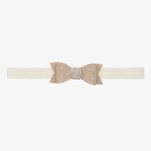 Cute Cute-Gold Glitter Bow Headband | Childrensalon