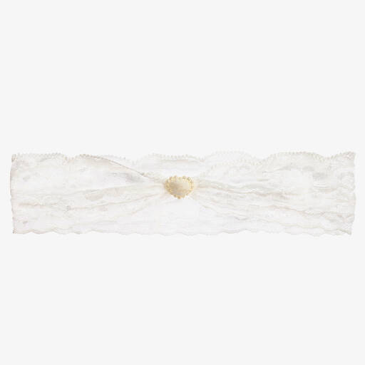 Cute Cute-Ivory Lace & Pearl Headband | Childrensalon