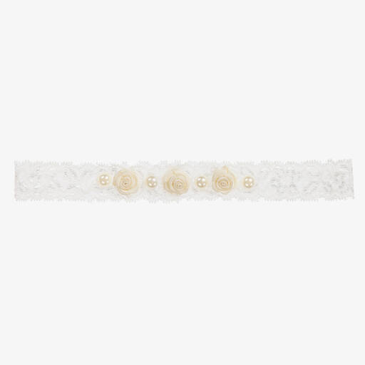 Cute Cute-Ivory Rose & Pearl Headband | Childrensalon
