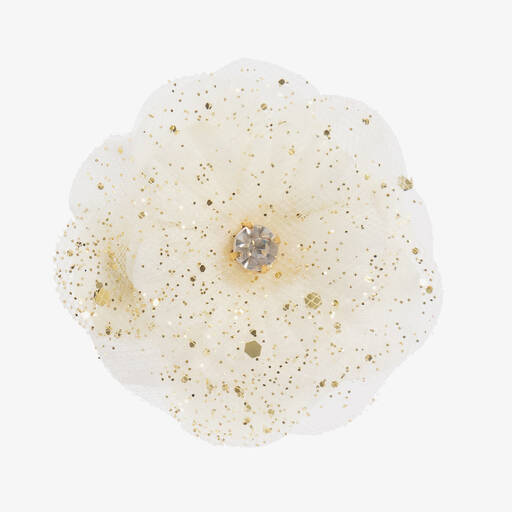 Cute Cute-Ivory Satin & Tulle Hairclip (6cm) | Childrensalon