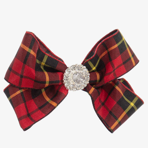 Cute Cute-Red Tartan Bow Hair Clip (7cm) | Childrensalon