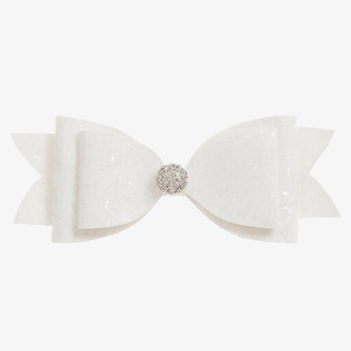 Cute Cute-White Glitter Hairclip (14cm) | Childrensalon