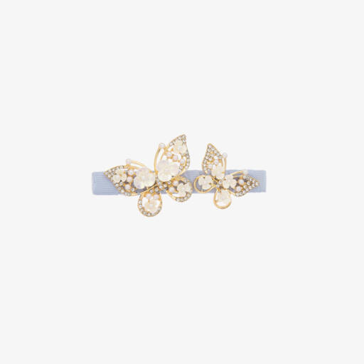 David Charles-Girls Blue Butterfly Hair Clip (8cm) | Childrensalon