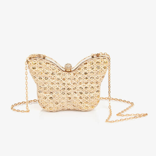 David Charles-Girls Gold Butterfly Bag (14cm) | Childrensalon