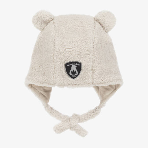 Deux par Deux-Beige Fleece Bear Hat | Childrensalon