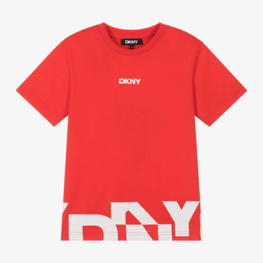 DKNY-Boys Red Organic Cotton T-Shirt | Childrensalon
