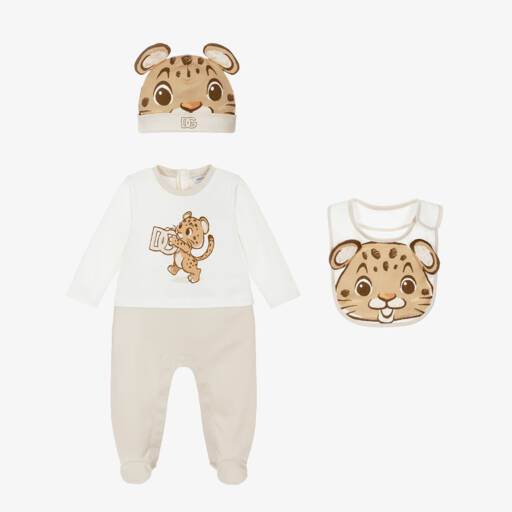 Dolce & Gabbana White Cotton Jersey Babygrow Gift Set
