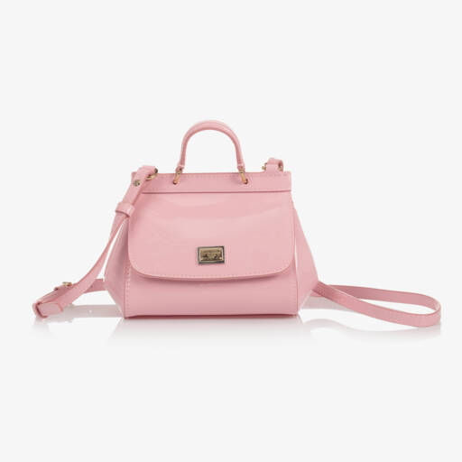 Dolce & Gabbana-Girls Pink Patent Leather Sicily Bag (14cm) | Childrensalon
