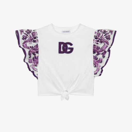 Dolce & Gabbana Baby Girls Jacquard Logo Zip Up Top in Pink