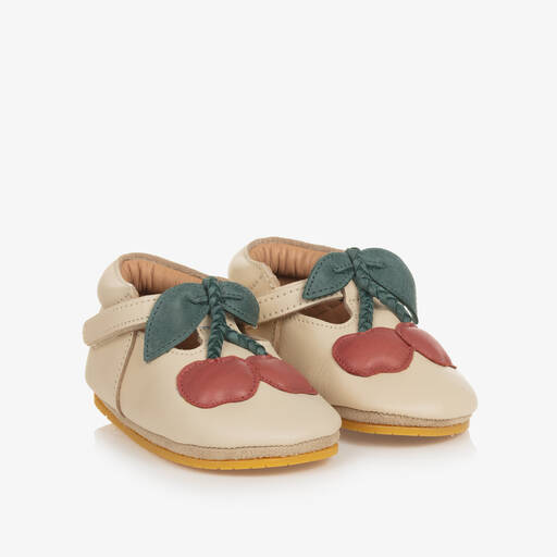 Donsje-Baby Girls Ivory Leather Pre-Walker Shoes | Childrensalon