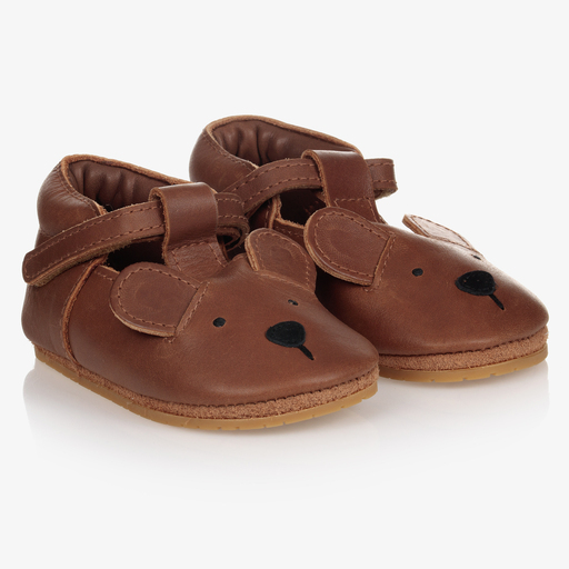 Donsje-Brown Leather Baby Shoes | Childrensalon