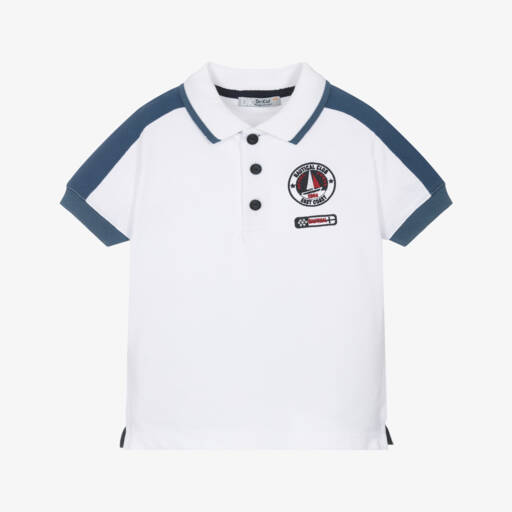 Dr. Kid-Boys White Piqué Polo Shirt | Childrensalon