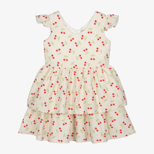 Dr. Kid-Girls Ivory Cotton Cherry Dress | Childrensalon