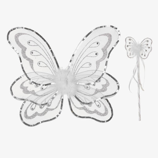 Dress Up by Design-Girls White Wings & Wand Dressing-Up Set | Childrensalon