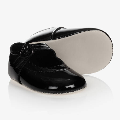 Early Days-Baby Girls Black Patent Pre-Walker Shoes | Childrensalon