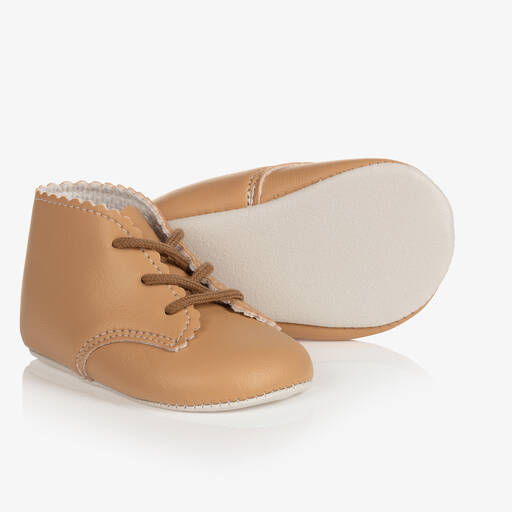 Early Days-Brown Lace-Up Pre-Walker Shoes | Childrensalon
