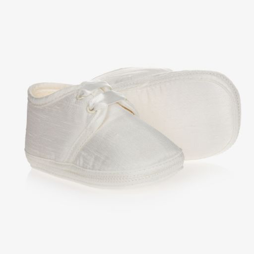 Early Days-Ivory Silk Pre-Walker Shoes | Childrensalon