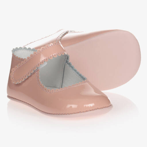 Early Days-Pink Patent Leather Velcro Pre-Walker Shoes | Childrensalon