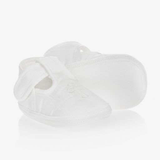 Early Days Baypods-White Silk Baby Shoes | Childrensalon