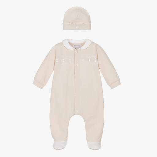 Emile et Rose-Beige Cotton Babysuit Set | Childrensalon