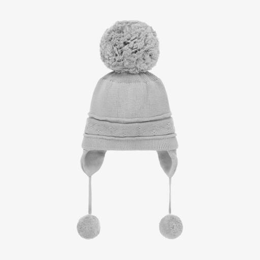 Emile et Rose-Grey Knitted Pom-Pom Baby Hat | Childrensalon