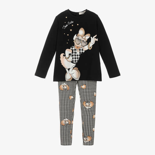 Everything Must Change-Girls Black Cotton Disney Leggings Set | Childrensalon