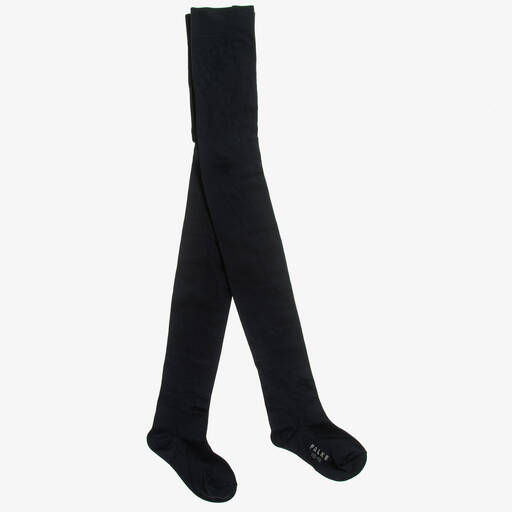 Falke-Girls Navy Blue Cotton Tights | Childrensalon