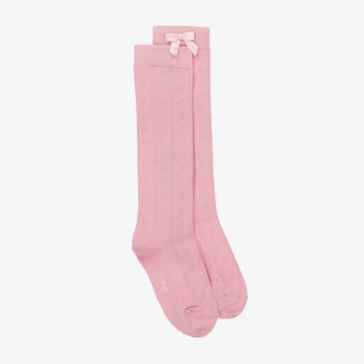 Falke-Girls Pink Cotton Knee Socks | Childrensalon