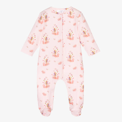 Flower Fairies™ by Childrensalon-Girls Pink Cotton Jersey Babygrow | Childrensalon