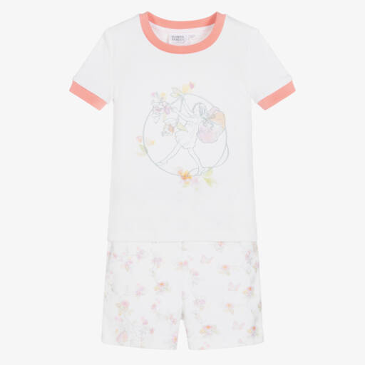 Flower Fairies™ by Childrensalon-Girls White Cotton Short Pyjamas | Childrensalon