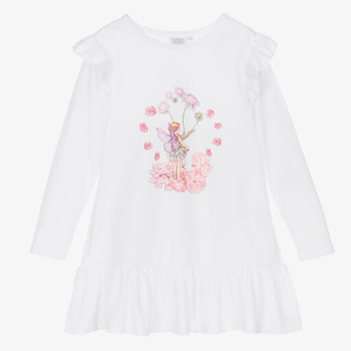 Flower Fairies™ by Childrensalon-Girls White Jersey Nightdress | Childrensalon