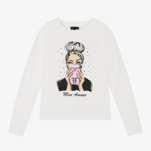 Fun & Fun-Girls Ivory Cotton Top | Childrensalon
