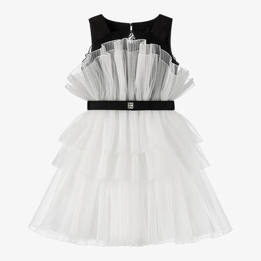 Givenchy-Girls White & Black Dress | Childrensalon