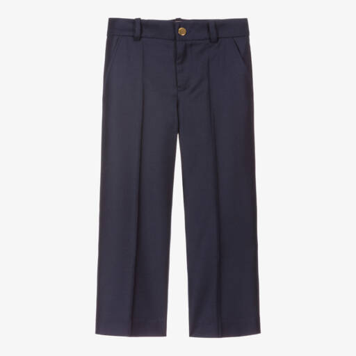 Gucci-Boys Blue Wool & Cashmere Trousers | Childrensalon