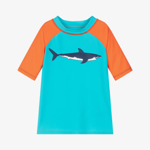 Hatley-Boys Blue Shark Swim Top (UPF50+) | Childrensalon