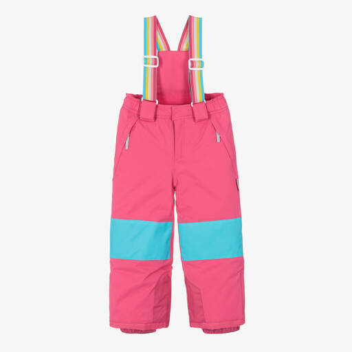 Hatley- Girls Fuchsia Pink Ski Salopettes | Childrensalon