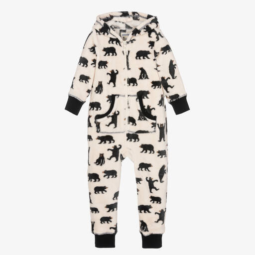 Hatley-Ivory Fleece Hooded Bear Onesie | Childrensalon